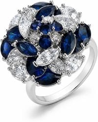 Angel Barocco - Clear Zirconia Floral Cluster Open Ring - Lyst