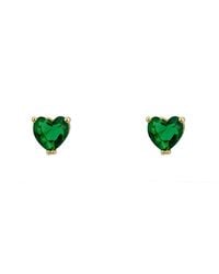 LÁTELITA London - Asscher Cut Heart Stud Earrings Emerald - Lyst