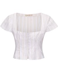 NUAJE NUAJE - Lynn Square Neck Button Top - Lyst