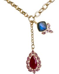 Magpie Rose - Theia Ruby & Labradorite Necklace - Lyst