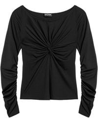 Nocturne - Ruched Front Fitted Long Sleeve Top - Lyst