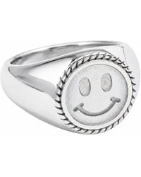 Hoops + Chains LDN - Smiley Ring - Lyst