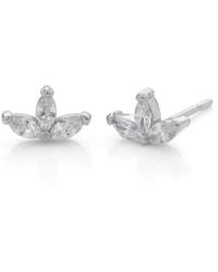 Nellou Jewellery - Trio Leaf Stud Earrings Sterling - Lyst