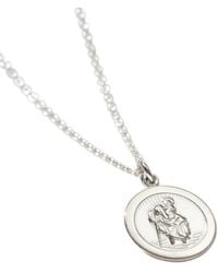 Posh Totty Designs - Mini Sterling St Christopher Necklace - Lyst