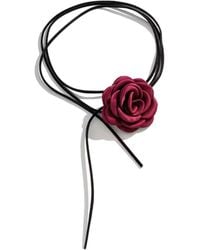 Chanel Joan Elkayam - Burgundy Rose Choker Necklace - Lyst