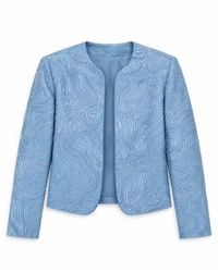 Stovaria - Tonal Embroidered Pure Silk Statement Jacket - Lyst