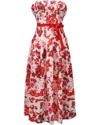Smart and Joy - Monochrome Floral Print Bustier Dress - Lyst