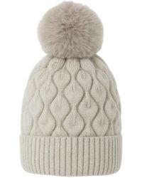 Hortons England - Textured Cashmere Pom Pom Hat - Lyst