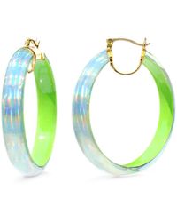 Gold & Honey - Large Lucite Iridescent Hoops - Lyst