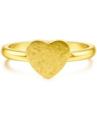 Unaloe - Small Hammered Heart Ring - Lyst