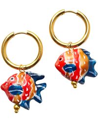 Smilla Brav - Ceramic Fish Hoop Earrings Martin - Lyst