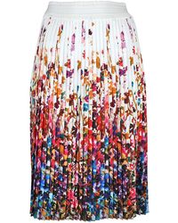 Lalipop Design - Floral Print Pleated Knee-Length Skirt – Recycled Fabric - Lyst