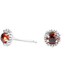 Lee Renee - Dahlia Bud Garnet Earrings – - Lyst