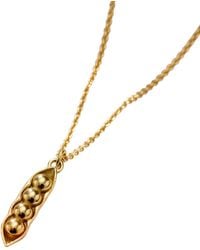 Posh Totty Designs - Plated Pea Pod Charm Necklace - Lyst