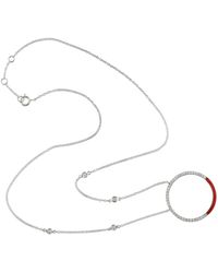 Artisan - 14K Diamond & Enamel Circle Pendant Necklace - Lyst