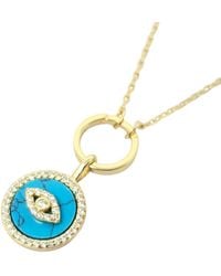 Harfi - Plated Evil Eye Pendant Charm Necklace - Lyst