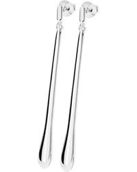 Lucy Quartermaine - Solid Sterling Long Drop Stud Earrings - Lyst