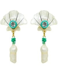 Gissa Bicalho - Handmade Earring Shell And Pendant Pearl - Lyst