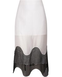 London Atelier Byproduct - Sheer Pencil Skirt With Embroidery - Lyst