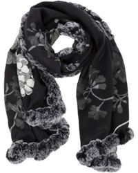 Saachi - Blooming Faux Fur Scarf - Lyst