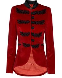 The Extreme Collection - Embroidered Blazer With Mandarin Collar Renata - Lyst