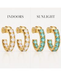 Native Gem - Alchemy Color Changing Aqua Mini Hoops - Lyst