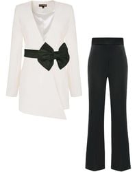 Tia Dorraine - Rare Pearl Power Suit With Bow Belt - Lyst