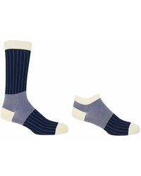 Peper Harow - Made in England - Oxford Stripe Crew & Trainer Socks 2 Pack - Lyst