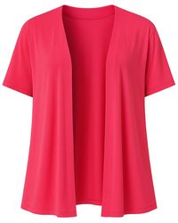 Conquista - Short Sleeve Open Front Cardigan - Lyst