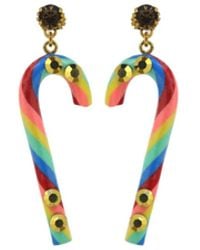Vickisarge - Fruit Salad Candy Cane Earrings - Lyst