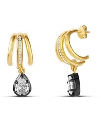 SHYMI - Triple Statement Huggies With Fancy Shape Drop - Lyst