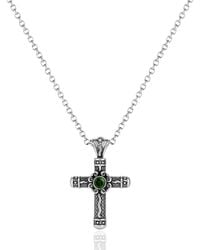 Unaloe - Necklace With Emerald Cross Pendant – Sterling Jewelry - Lyst