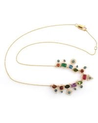 Artisan - 18K Multi Gemstone And Diamond Station Necklace - Lyst