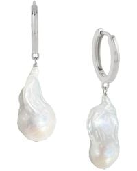 Astor & Orion - Baroque Pearl Huggies Sterling - Lyst
