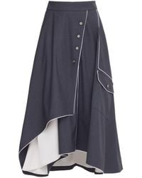 Julia Allert - Tailored Asymmetrical Midi Skirt – Dark - Lyst
