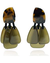 Michael Nash Jewelry - Patrizia Tortoise Resin Top Earrings With Resin Drops - Lyst