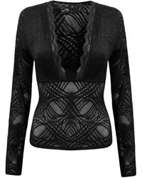 OW Collection - Lexi Long Sleeve Lace Blouse - Lyst