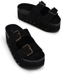 INTENTIONALLY ______ - Cooper-Two Suede Platform Sandal - Lyst