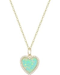 KAMARIA - Opal Heart Necklace With Crystals - Lyst