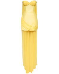 POST MERIDIEM - Mini Corset Dress With Train - Lyst