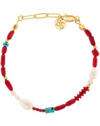 Bonjouk Studio - Levi Natural Pearl Coral & Turquoise Bracelet - Lyst