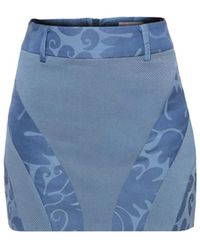 GUILLAUME ALEXANDRE - High Waisted Contrast Panel Skirt - Lyst