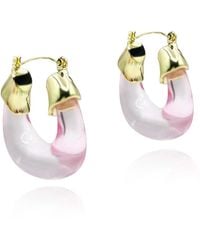 Michael Nash Jewelry - Winslow Transparent Rose Resin And Hoop Earrings - Lyst