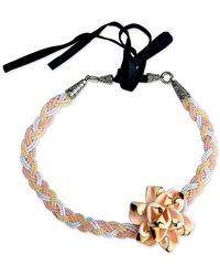 Bellus Domina - Beaded Shell Flower Choker - Lyst
