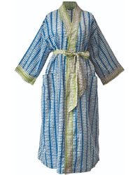 Lime Tree Design - Full Length Cotton Kimono Beach Cover Up - Lyst