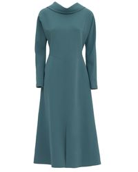 Julia Allert - Elegant Fitted Dress With A Flared Skirt Dusty Turquoise - Lyst