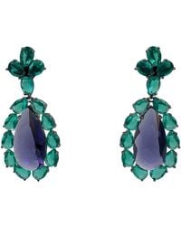 Michael Nash Jewelry - Paula Emerald And Amethyst Drop Pierced Earrings - Lyst
