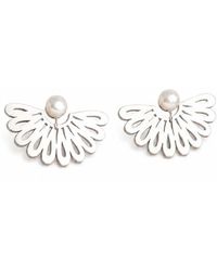 Silver Moon - Pearl Wings Sterling Earrings - Lyst