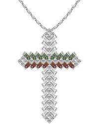 Arte Madrid - Cruz Deco Chevron Cross Pendant Necklace - Lyst