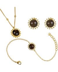 Lila Rasa - Tiger's Eye November Birthstone Enhance Decision-Making & Self-Confidence. Jewellery Set: Necklace, Earrings, & Bracelet - Lyst
